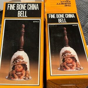 Autographed Emmett Kelly Jr Fine Bone China bells